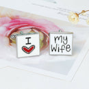New Fashion Cufflink I Love My Wife Design Cuff Link Men Shirt Charm Cufflink FT