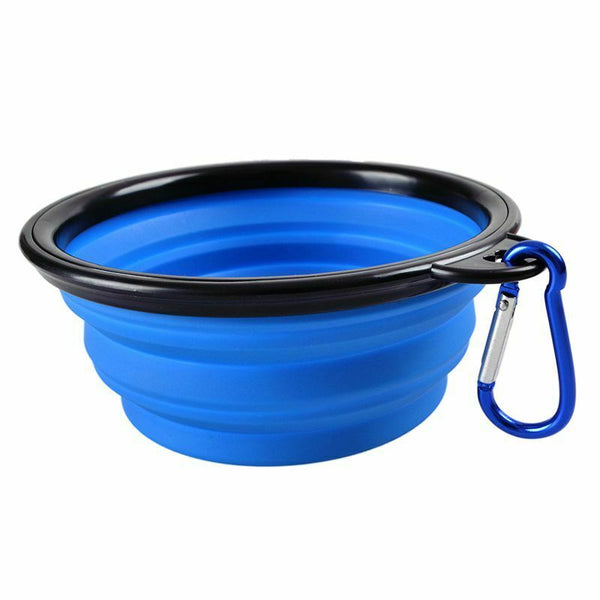 Pet Dog Portable Silicone Collapsible Travel Feeding Bowl Food Water Dish F X7G9