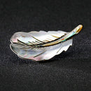 Natural Shell Feather Brooch Pin Shirt Collar Pin Banquet Women Jewelry Gifts Ew
