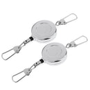 2pcs Fly Fishing Tools Zinger Retractor Metal Retractable Reel Steel Cord