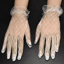 Ladies Gorgeous Wedding bridal ivory white satin Lace Diamonte gloves Hot