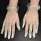 Ladies Gorgeous Wedding bridal ivory white satin Lace Diamonte gloves Hot
