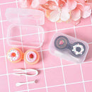 1Pc Cartoon Cake Contact Lenses Box Beauty Case Refillable Bottles Travel C