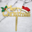 Merry Christmas Acrylic Cake Topper Christmas Acrylic Cupcake Topper for XmS Hn