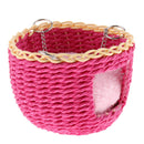 Hanging Wicker Basket Chew Treat Hammock with Cozy Mat for Rabbit Hamster Guinea