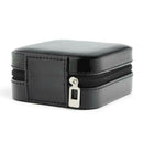 Portable Earrings Rings Storage Box PU Leather Jewelry Display Case (Black) A
