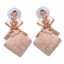 Fashion Square Pink Necklace And Earrings Set Earrings With Rhinestone Wedd
