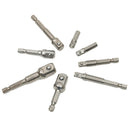 8x Socket Bit Adapter Hexagonal Handle Square Head Sleeve Conversion Bars Set