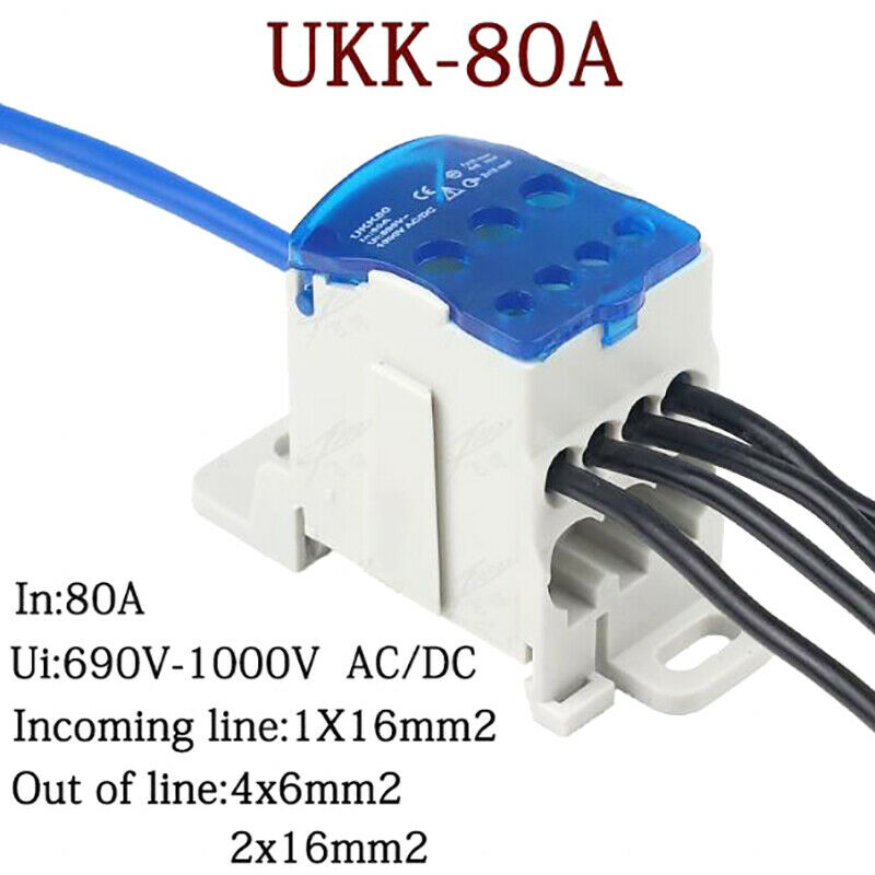 UKK80A Terminal Block Rail distribution Box Universal Electric Wire Connec ty