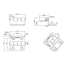 316 Stainless Steel Mirror Polished Door Hinge Boat Cabin Door Hinge