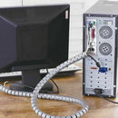 10mm Hose Spiral Computer Cable Cover Grey 9.8 ft with Clip W4D3