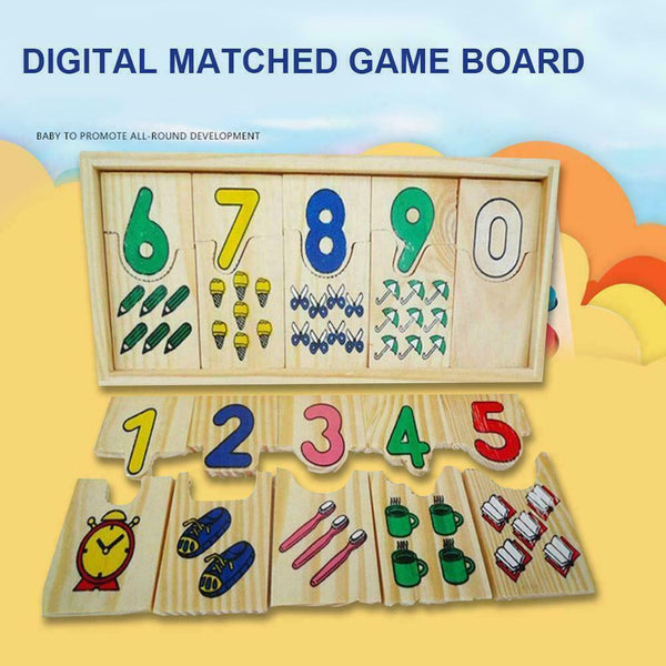 Number Colour Kids Toys Wooden Educational Jigsaws Puzzle Matching S6S7