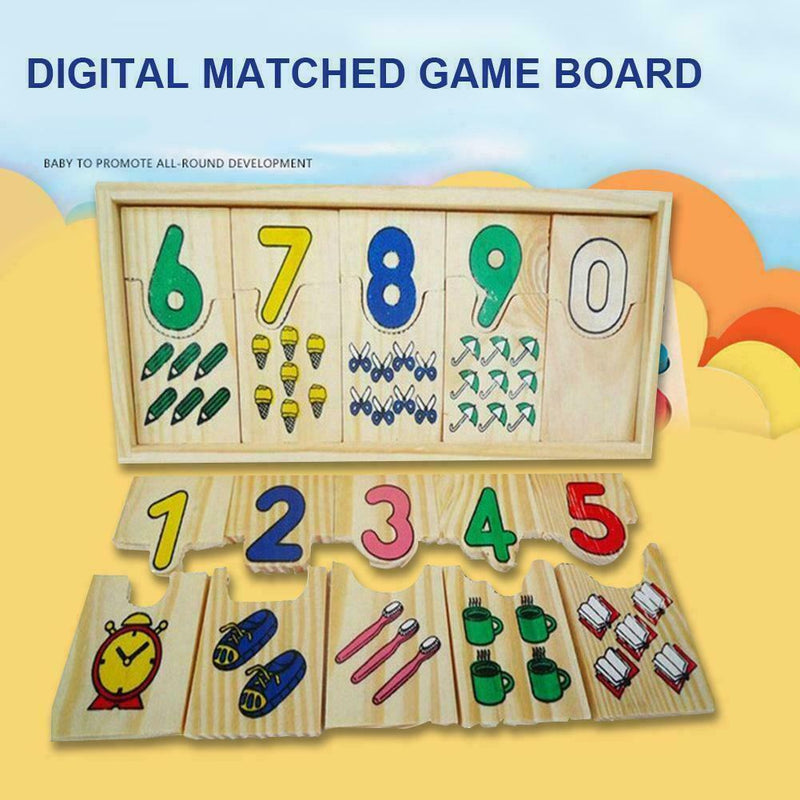 Number Colour Kids Toys Wooden Educational Jigsaws Puzzle Matching S6S7