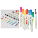 8 Colors Self Outline Metallic Markers Double Line Pen Greeting Card Drawing