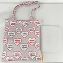 Women Canvas Handbags Tote Heart Letter Reusable Portable Shopping Shoulder Bag