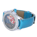 ZhouLianFa Women Blue Artificial Leather Christmas Father Tree Rhinestone Q P5H3