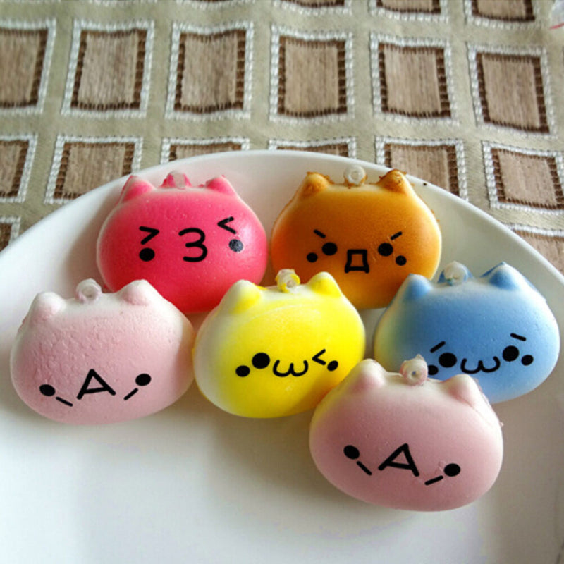 Mini 4cm Cat Bun Cellphone Straps Kids Soft BreadBDoy liau OS