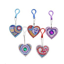 New 5D Diy Diamond Painting Color Heart-Shaped Keychain Pendant Special Sha