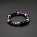 amethyst lava stone alloy excellent jewelry matte agate energy stone bracelet ME