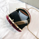Starry Sky Circular Fashion Suede Shoulder Bag Chain Belt Women'S Crossbody