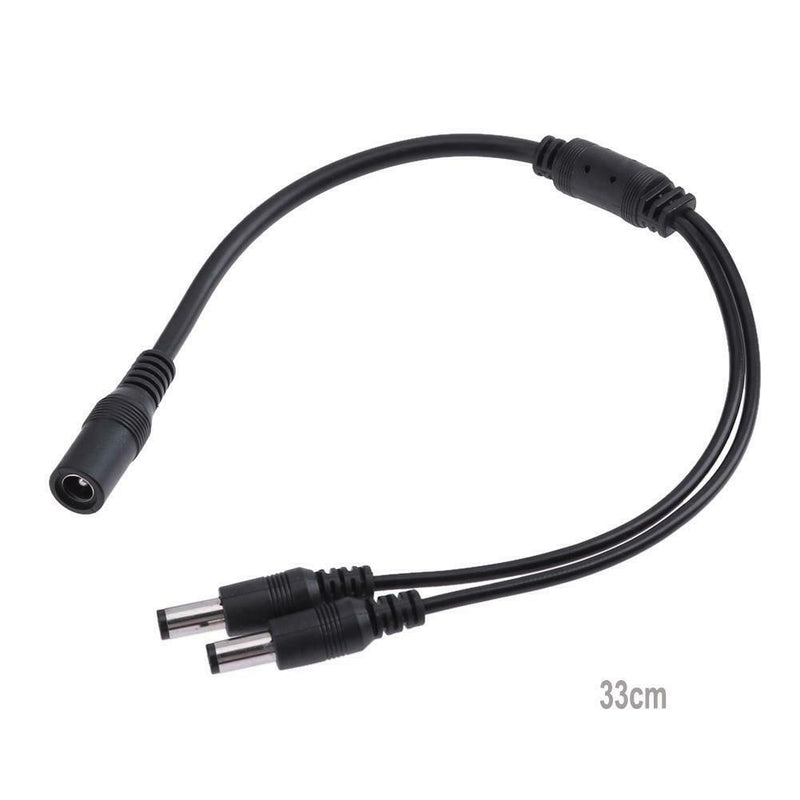 1 to 2 Power Splitter Adapter Cable for CCTV Surveillance Security Camera