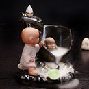 Backflow Incense Burner Home Decor Ceramic Little Monk Small Buddha Incense A3P1