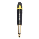 6.35mm Mono Male Plug Connector DIY Soldering Plug for Microphone (Yellow) A