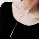 Jewelry Round Striped Long Necklace Ring Necklace U9Y9
