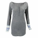 Womens Fashion O-Neck Long Sleeve Knitwear Sweater Tunic (Gray,XL ) I3Y8