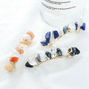 6 Pcs/Set Fashion Retro Geometric Natural Stone Hairpin Temperament Spring
