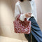 Women Plush Leopard Shoulder Handbag Large Crossbody Bags (1 Rose Red)