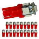 10X T10 194 168 147 W5W 5 SMD 5050 Red LED Car Wedge Tail Side Lamp Bulb XM
