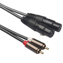 Dual Female Xlr to Rca Cable,Heavy Duty 2 Xlr Female to 2 Rca Male Patch Ca