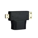 HDMI Female to Mini HDMI&Micro HDMI Male Trigonal Adapter Connector Converter