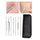7 Pieces Facial Blackhead Remover Cleaner Tweezers Acne Comedone Needles Set