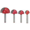 4Pcs/Set 6Mm Shank Round Nose Cove Box Wood Router Bit Shaker Woodworking T