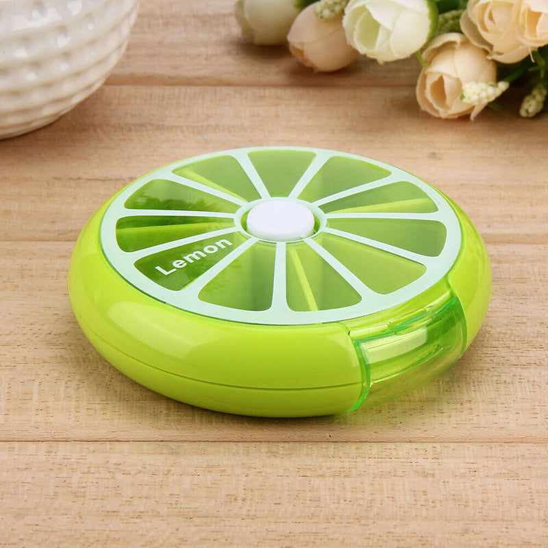 7 Sub Grid Round Fruit Shape Weekly Health Care Medicine Pill Box Organizer