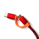 2-in-1 Nylon Type C Cable Micro 2 USB Data Sync Fast Charging Cable
