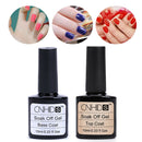 Soak Off UV LED Gel Nail Polish - Base and No Wipe Top Coat Kit Set 10ml