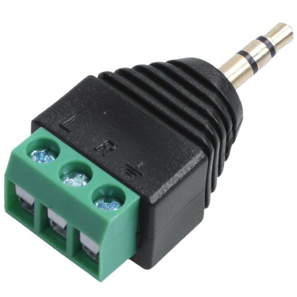 5pcs 3.5mm (1/8inches) Stereo Audio Male to AV 3-Screw Terminal Female Conn Y2Q9
