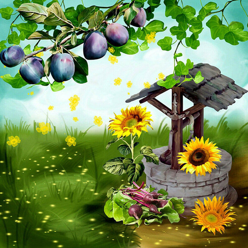 Garden 5D DIY Full Round Drill Diamond Painting Decor Needlework (C1298)