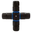 4 Way IP68 Waterproof Electrical Cable Connector Plug Socket Sensor Black T Type
