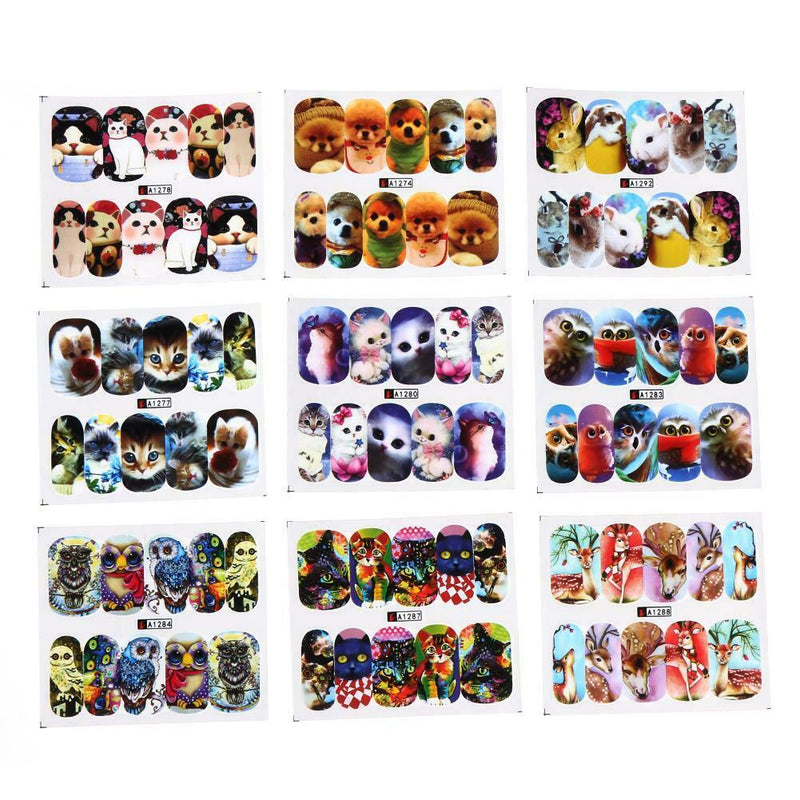 24 Sheets DIY Decals Nail Art Water Transfer Printing Stickers Mix Pattern