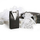 100pcs Wedding Favor Boxes Dress Tuxedo Party Candy Gift Bride Groom Shower ZET
