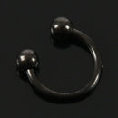 Black titanium steel U-type ball Eyebrow Ear Lip Nose Horseshoe Ring 8mm