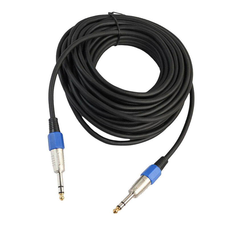 Stereo 6.35mm Electric Guitar Bass Cable Amp Cord for Home Theatre KTV 20m