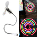 Portable Mini USB2.0 Desk Fan with 5 Color LED Light Switchable