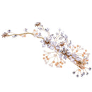 Crystal Rhinestone Peals Flower Side Hair Clip Wedding Bridal Hair Jewelry