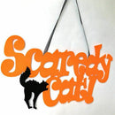 Scaredy Cat Hanging Sign Polystyrene Pendant Halloween Home Yard Party Deco