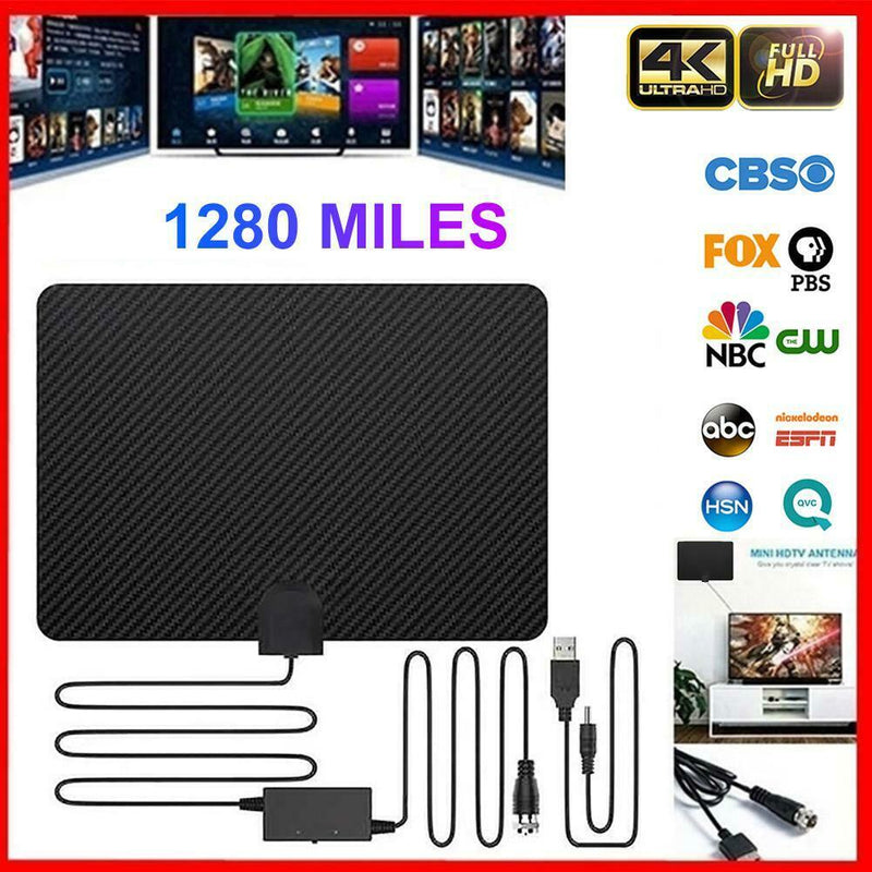 Range Antenna Digital Skywire 4K HDTV 1080P Outdoor Amplified Antenna 1280Mile